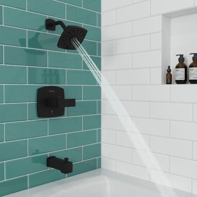 1/2" NPT 5-5/16" x 3-15/32" Metal Matte Black Multi-Function 1-Handle Deckard Series Tub and Shower Trim | PPFLG898DAB