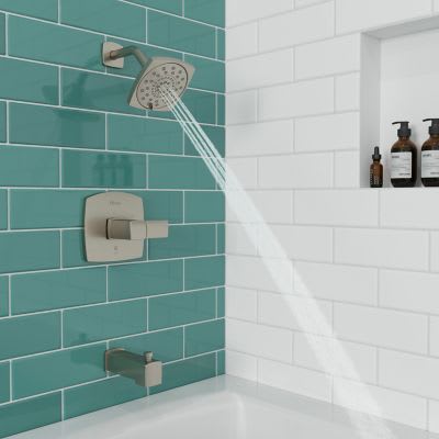 1/2" NPT 5-5/16" x 3-15/32" Metal Brushed Nickel Multi-Function 1-Handle Deckard Series Tub and Shower Trim | PPFLG898DAK