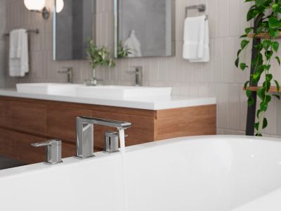 1/2" 2-15/32" x 5-23/32" Metal Polished Chrome 2-Handle Deckard Series Roman Tub Trim | PPFRT65DAC