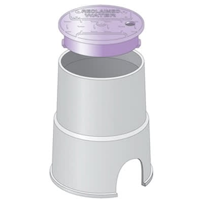 6" Round Purple Box Reclaimed Water Econo with Purple T-Top Lid Utility Box | AMT182107