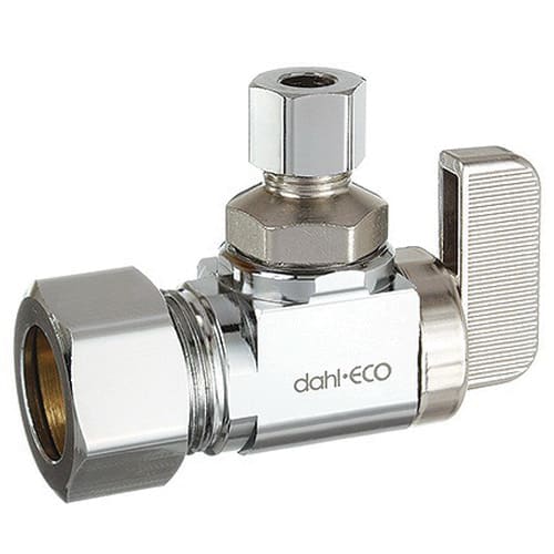 5/8" x 1/4" Copper Compression Chrome-Plated Lead-Free Brass Angled Stop Valve | DHL6113330