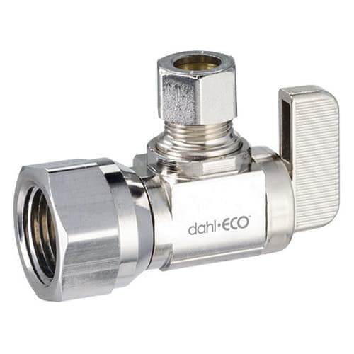 1/2" x 3/8" FIP x Compression Chrome-Plated Lead-Free Brass Angled Stop Valve | DHL6115331