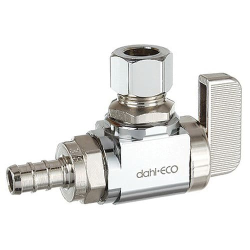 3/8" PEX Crimpex x OD Compression Chrome-Plated Lead-Free Brass Angled Stop Valve | DHL611PX231
