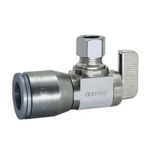 1/2" x 1/4" Quick Grip x Compression Chrome-Plated Lead-Free Brass Angled Stop Valve | DHL611QG330