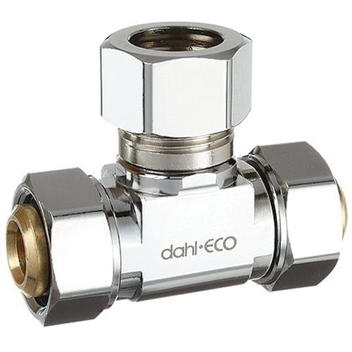 5/8" Female Compression x Female Compression x Compression Chrome-Plated Lead-Free Brass Universal Tee | DHLE434333PL