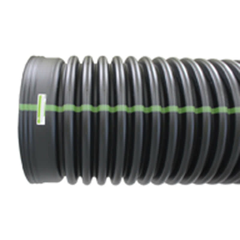 ADS Drainage Pipe, HDPE Dual Wall Inline Water-Tight N-12 Black, Bell-End x Spigot, 10" x 20' | DPE10650020IBDW