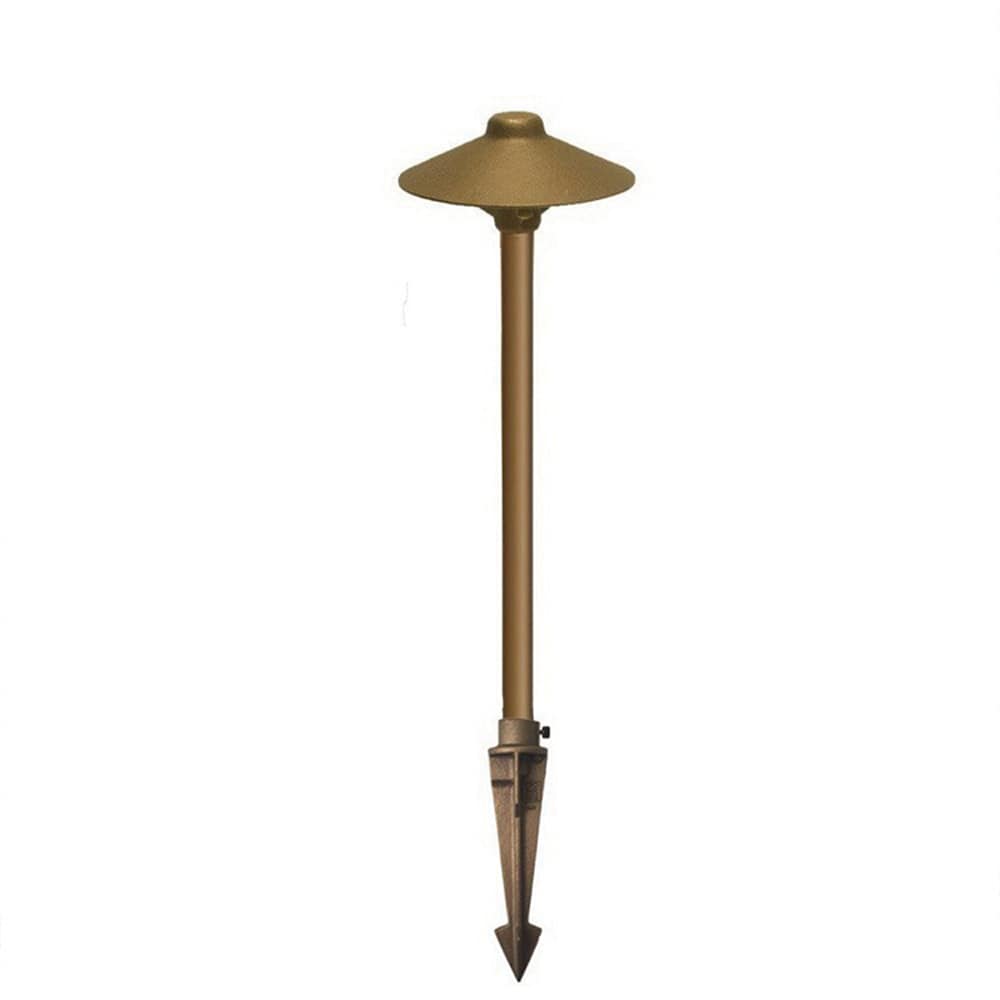 Cast Landscape Path Light, 8.44 W 2790K Integrated Cree LED Copper/Solid Sand Cast Bronze China Hat | CCPLCHB