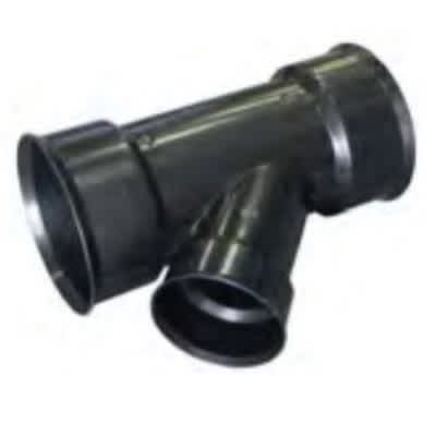 ADS Watertight Reducing Wye, Bell-End HDPE 45 Degrees Degrees Dual Wall Injection Molded N-12 Black, 8" x 8" x 6" | DFD0881WT