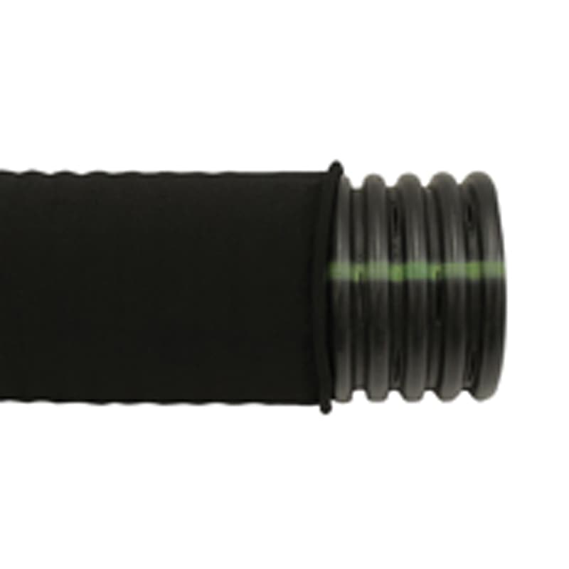ADS Drainage Pipe, Plain-End HDPE Single Wall with Sock Perforated Black 8" x 20' | DPE08730020