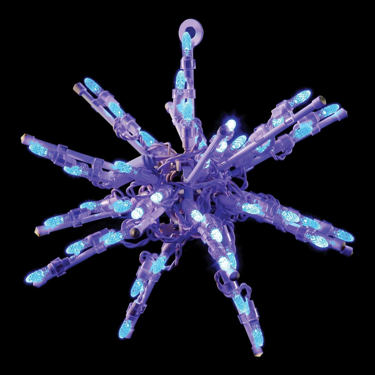 12" Blue Metal Frame LED 3D Star Burst | HBL3D12STBBL