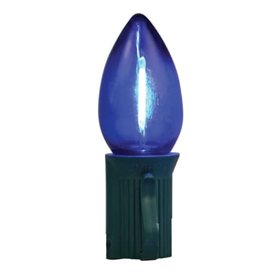Smooth Screw-In C7 LED Blue Transparent Commercial Grade LED Bulb | HBLBU25FLDSC7TBL