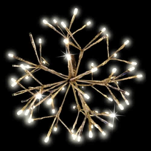 Warm White LED 12" Matte Gold 3D Shimmering Sphere | HBLLED12SHSGWWTW