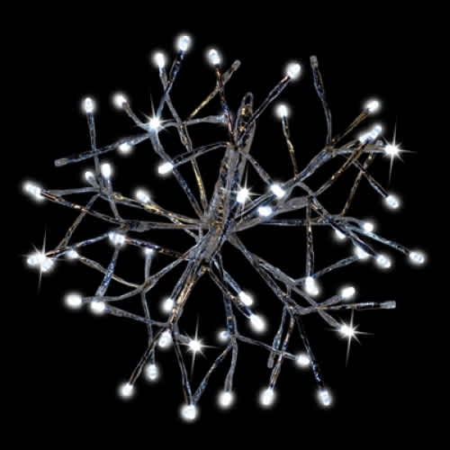 Pure White LED 12" Silver 3D Shimmering Sphere | HBLLED12SHSSPWTW