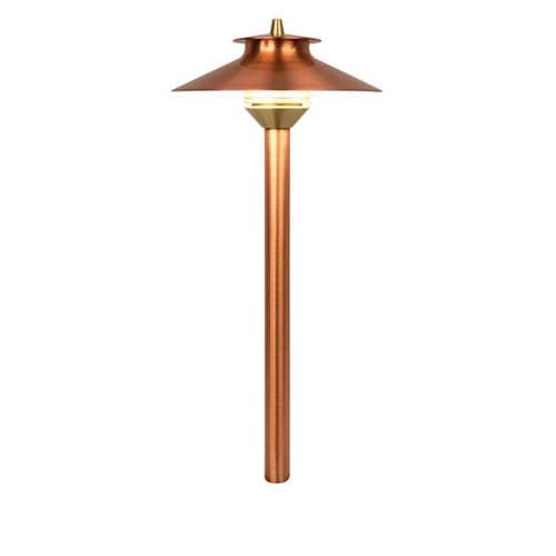 1.6 W Bi-Pin G4 2700K T3 LED Copper/Brass 12" Riser Path Light | FXLDMLED20W12RCU