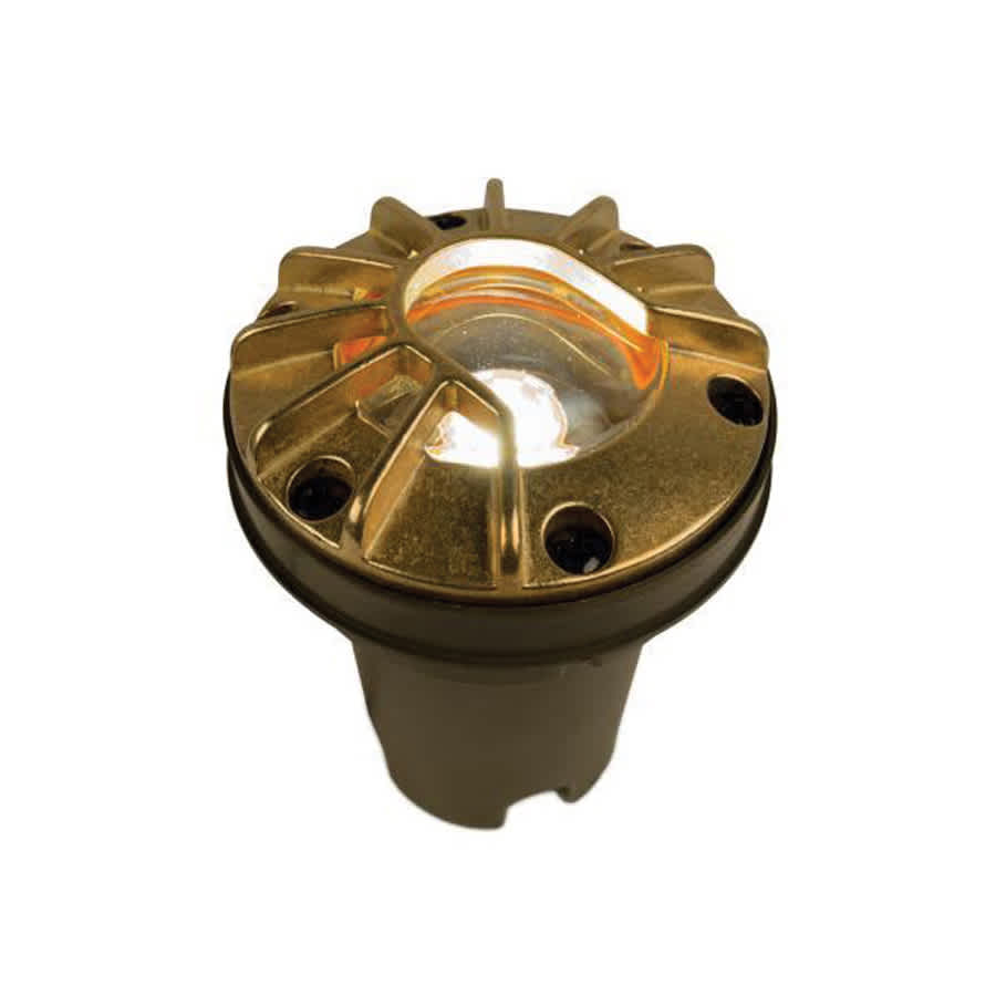 49.2 W Integrated LED Natural Brass Die-Cast Aluminum/Brass Zoning with Louver Faceplate Well Light | FXLFC6LEDLVBS