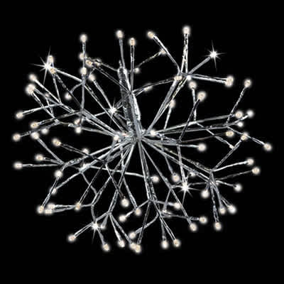 16" Pure White 5 mm LED 10' Transparent LED 3D Shimmering Sphere | HBLLED16SHSSPWTW