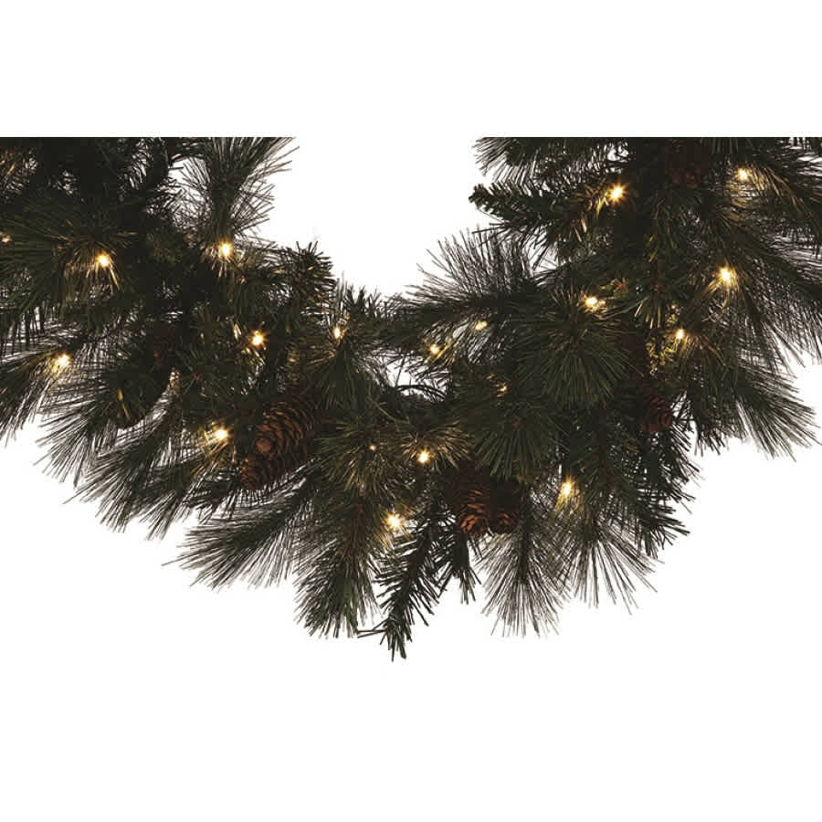 Warm White Twinkle 5 mm LED 9' x 14" Mixed Noble Series Garland | HBLMGARL9WWTWLED