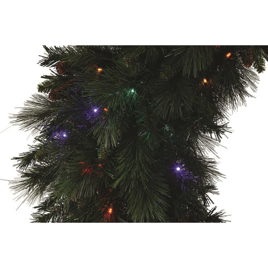 Red Blue Green Amber Yellow 5 mm LED 48" Mixed Noble Series Hinged Wreath | HBLMWR48MULEDH
