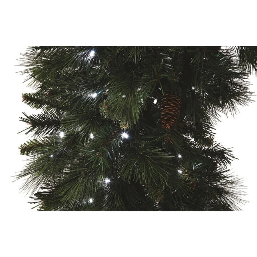 Pure White 5 mm LED 48" Mixed Noble Series Hinged Wreath | HBLMWR48PWLEDH