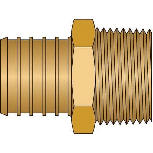1-1/4" x 1" PEX x MNPT Lead-Free Brass Adapter | HLN27538NL