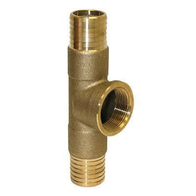 1" Insert x Insert x FIP Yellow Brass Tee | INZTIIF010LF