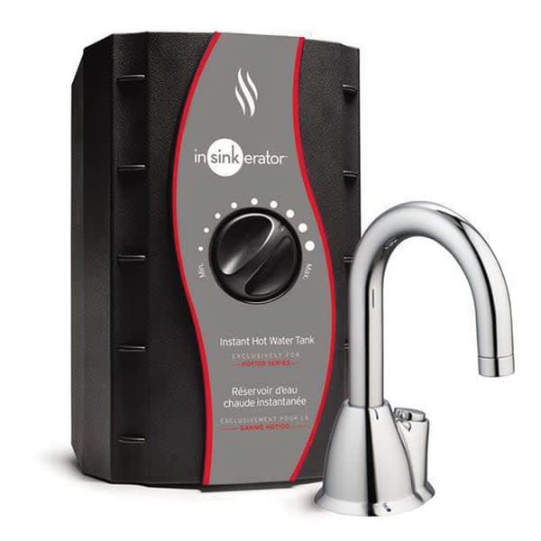 1-1/4 to 1-1/2" 6-1/4" Chrome Stainless Steel Instant Hot Water Dispenser System Faucet | ISEHHOT100CSS