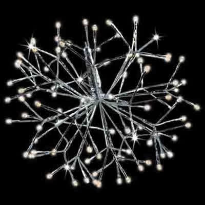 20" Warm White 5 mm LED 10' Transparent LED 3D Shimmering Sphere | HBLLED20SHSSWWTW