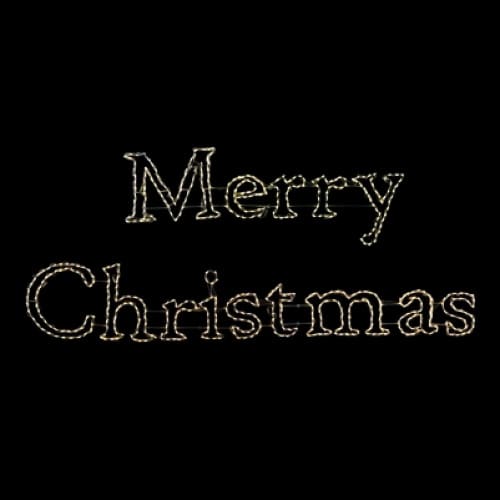 Warm White LED 20' Powder Coated Frame Merry Christmas Sign | HBLLEDMC590