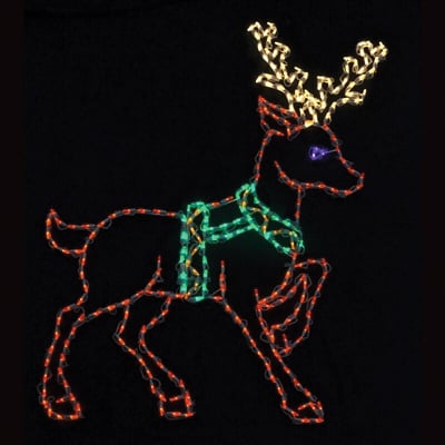LED 40" x 56" Powder Coated Frame Stepping Reindeer | HBLLEDSPR290