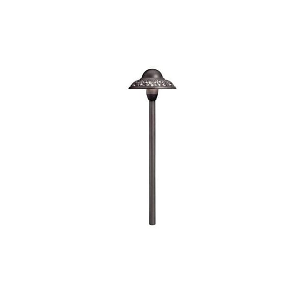 1 W Wedge T5 Incandescent Textured Architectural Bronze Aluminum Pierced Dome Path Light | KIC15457AZT