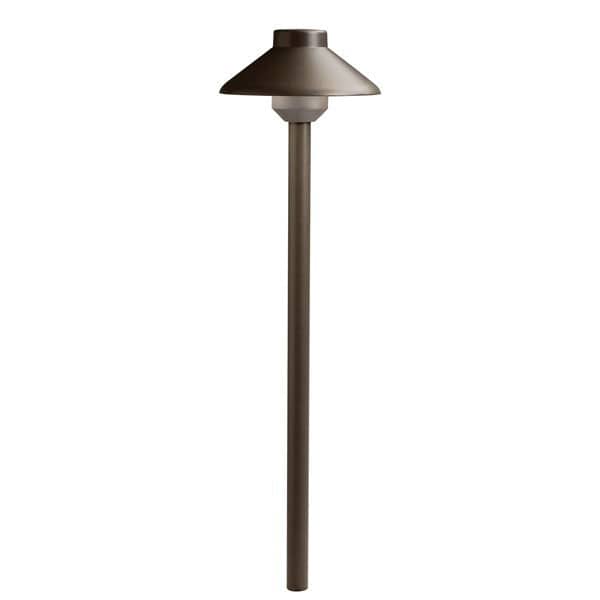 6 W 3000K Integrated LED Textured Architectural Bronze Aluminum Landscape Series Short Stepped Dome Path Light | KIC15821AZT30