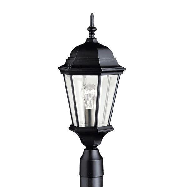 150 W E26 Medium Incandescent Black Aluminum Outdoor Post Light | KIC9956BK