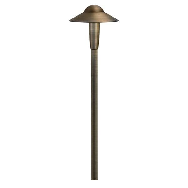 9 W 2700K Integrated LED Centennial Brass Aluminum Dome Path Light | KIC15870CBR27