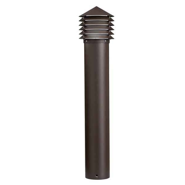 3.57 W 2800K LED Textured Black Aluminum Louvered LED Bollard Light | KIC16130BKT28
