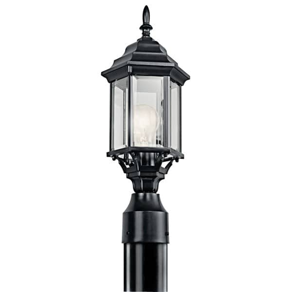 100 W E26 Medium A19 Incandescent Black Aluminum Outdoor Post Light | KIC49256BK