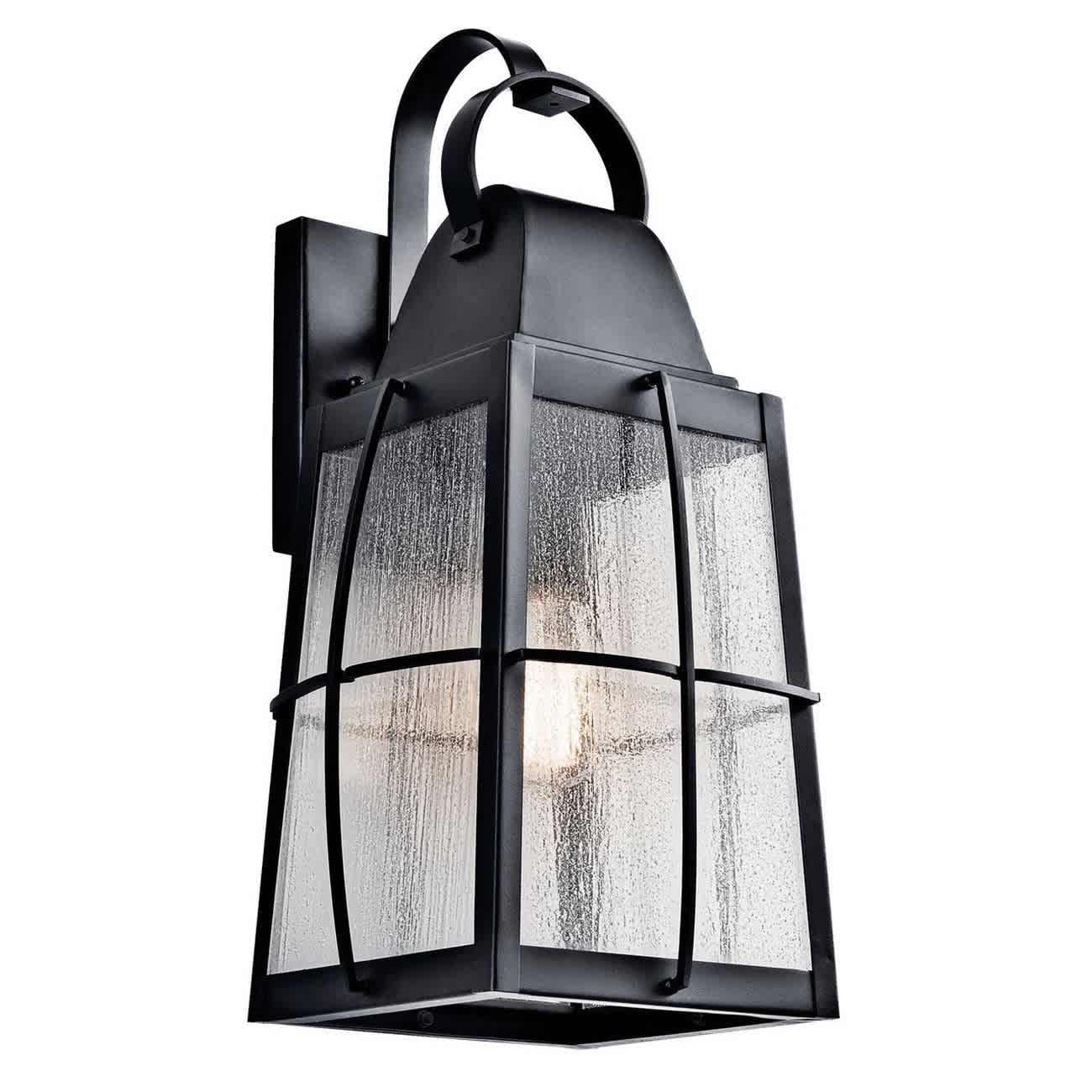 150 W E26 Medium A21 Incandescent Textured Black Aluminum Wall Light | KIC49554BKT