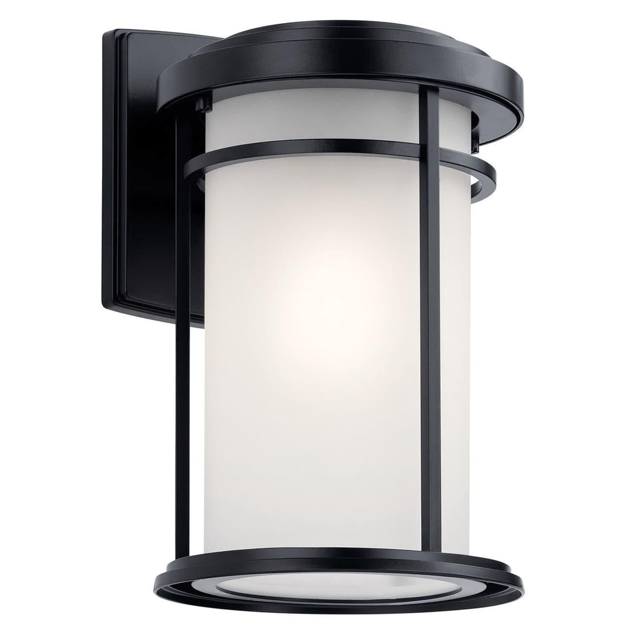 100 W E26 Medium A19 Incandescent Black Aluminum Wall Light | KIC49687BK