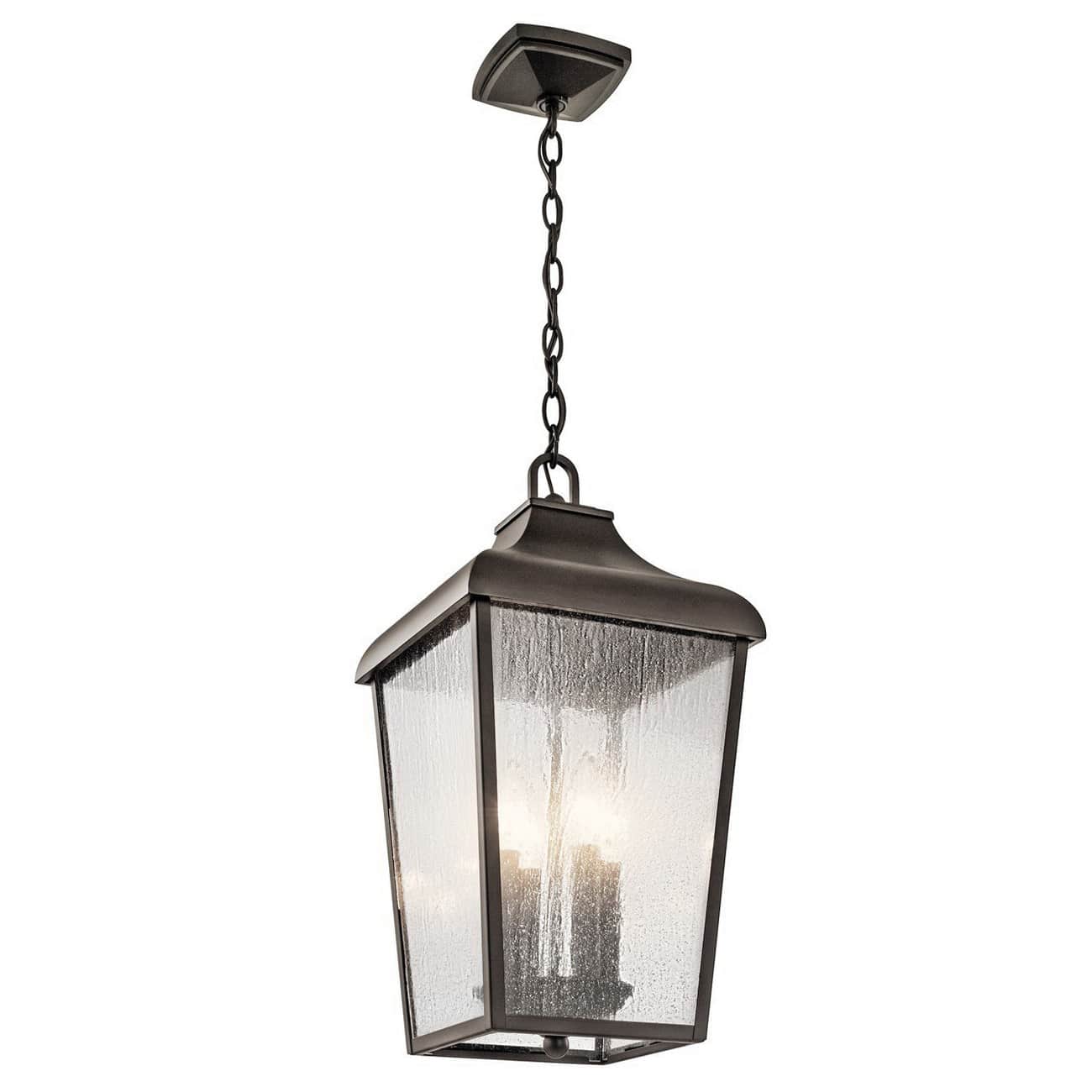 E12 Candelabra Incandescent Olde Bronze Aluminum Pendant Light | KIC49740OZ