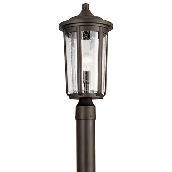 100 W E26 Medium A19 Incandescent Olde Bronze Aluminum Outdoor Post Light | KIC49895OZ