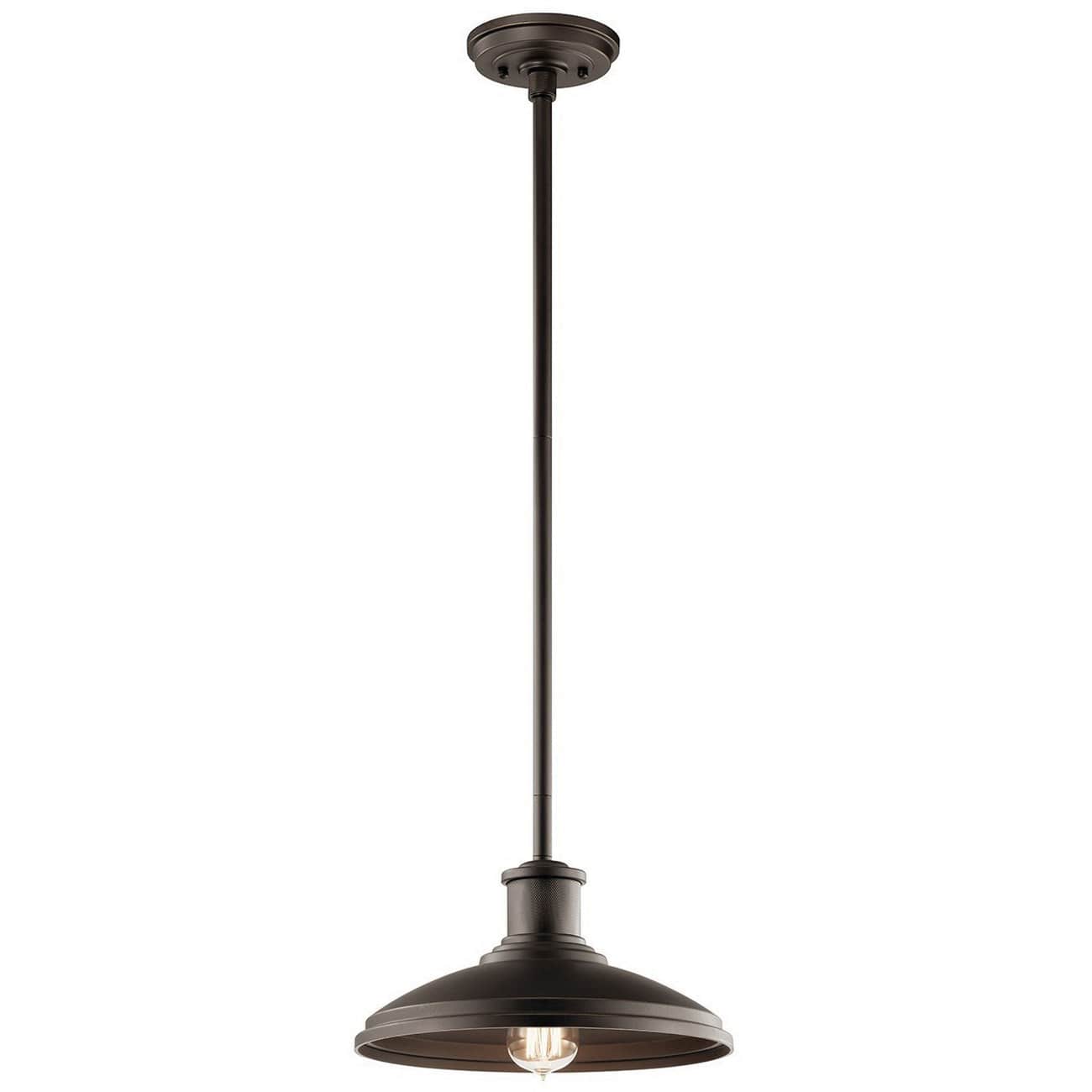 E26 Medium A19 Incandescent Olde Bronze EPDM Convertible Pendant Light | KIC49982OZ