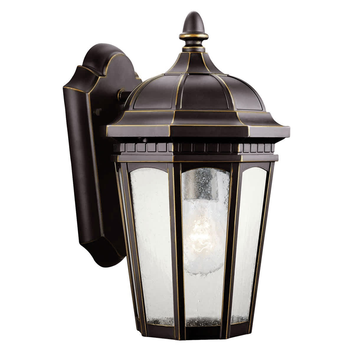 100 W E26 Medium A19 Incandescent Rubbed Bronze Aluminum Wall Light | KIC9032RZ