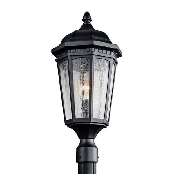200 W E26 Medium A21 Incandescent Textured Black Aluminum Outdoor Post Light | KIC9532BKT
