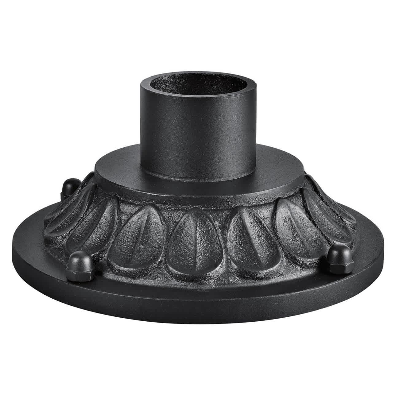 10" x 4.75" Textured Black Cast Aluminum For Outdoor Lights Pedestal Pier Mount