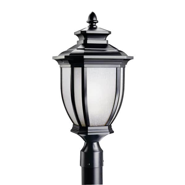 150 W E26 Medium A19 Incandescent Black Aluminum Outdoor Post Light | KIC9938BK