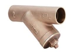 2" IPS Threaded x Threaded 7.45" L Lead-Free Bronze 145LF Series with Brass Plug Y-Strainer | MAT145T08LF