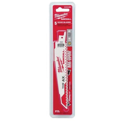 6" Bright Reciprocating Demolition Tapered Back For Reciprocating Saws Saw Blade | MKE48005021