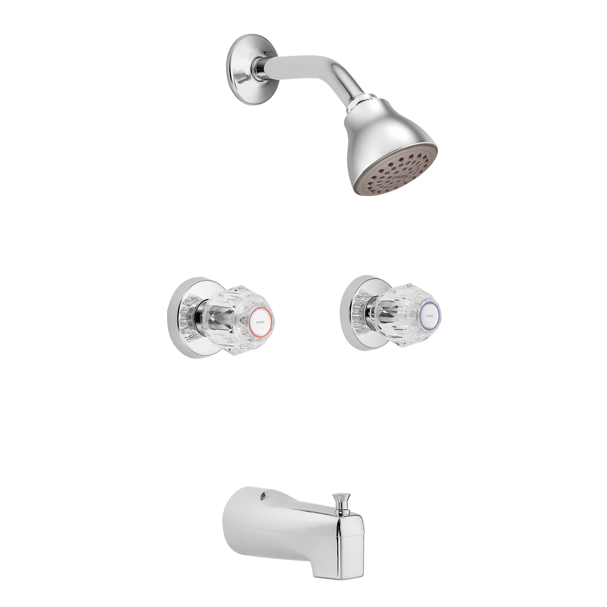 1/2" IPS 2-1/2" 5-1/2" Spout Metal Chrome 2-Handle Chateau Series Tub/Shower Valve and Trim | MON2982EP