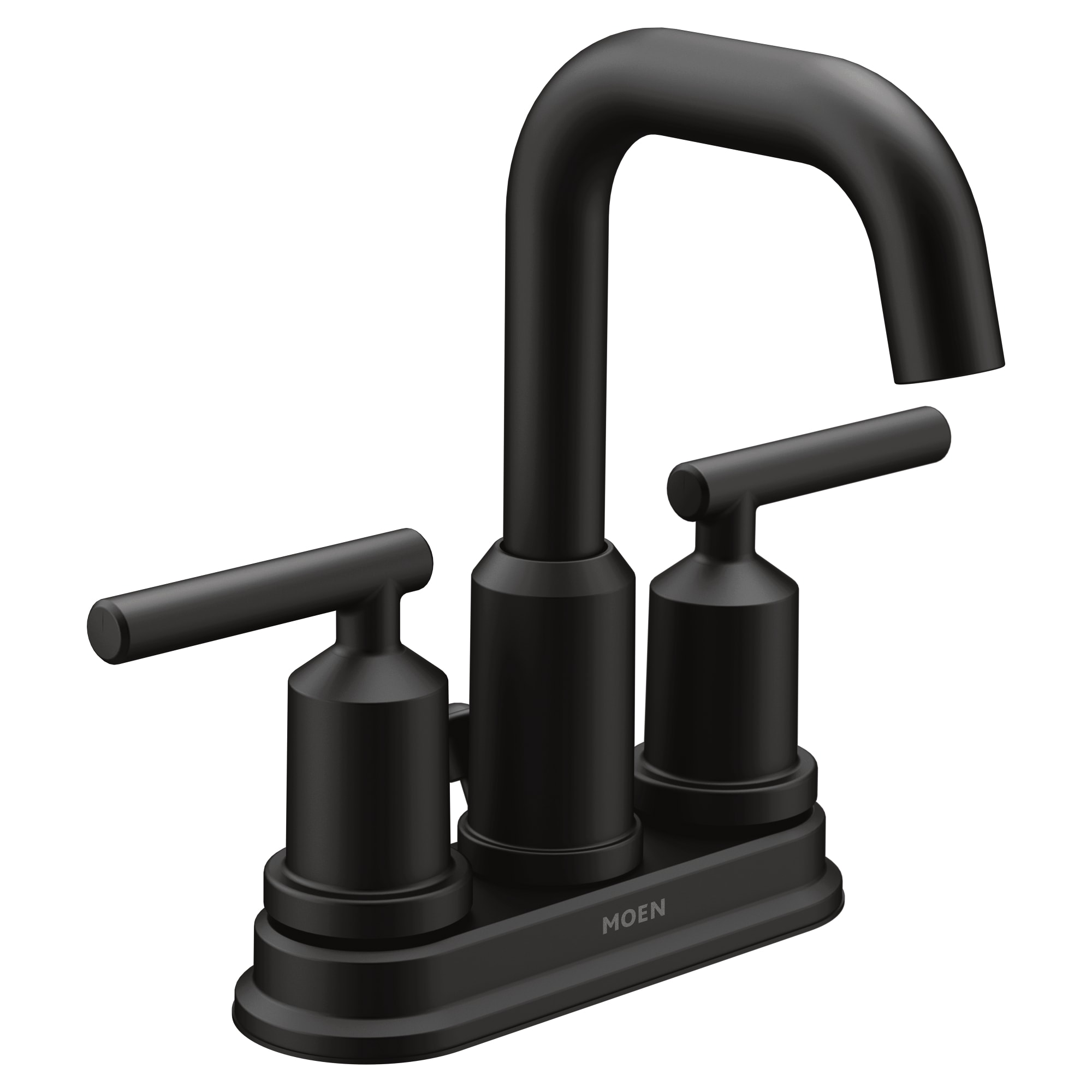 1/2" IPS 6-1/8" x 7-15/16" Metal Matte Black 2-Handle High Arc Bathroom Faucet | MON6150BL