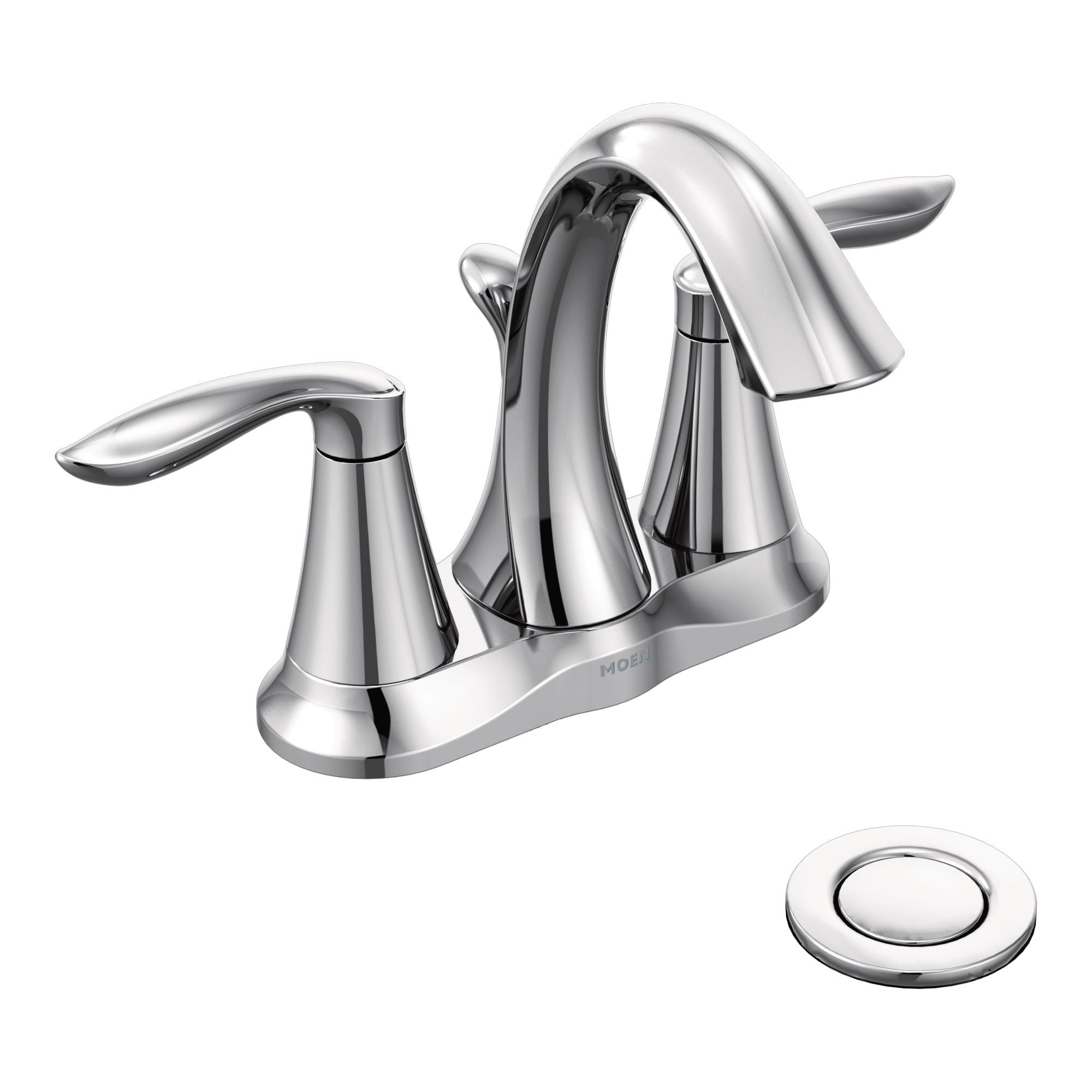 1/2" IPS 6-3/16" Metal Chrome 2-Handle High Arc Bathroom Faucet | MON6410