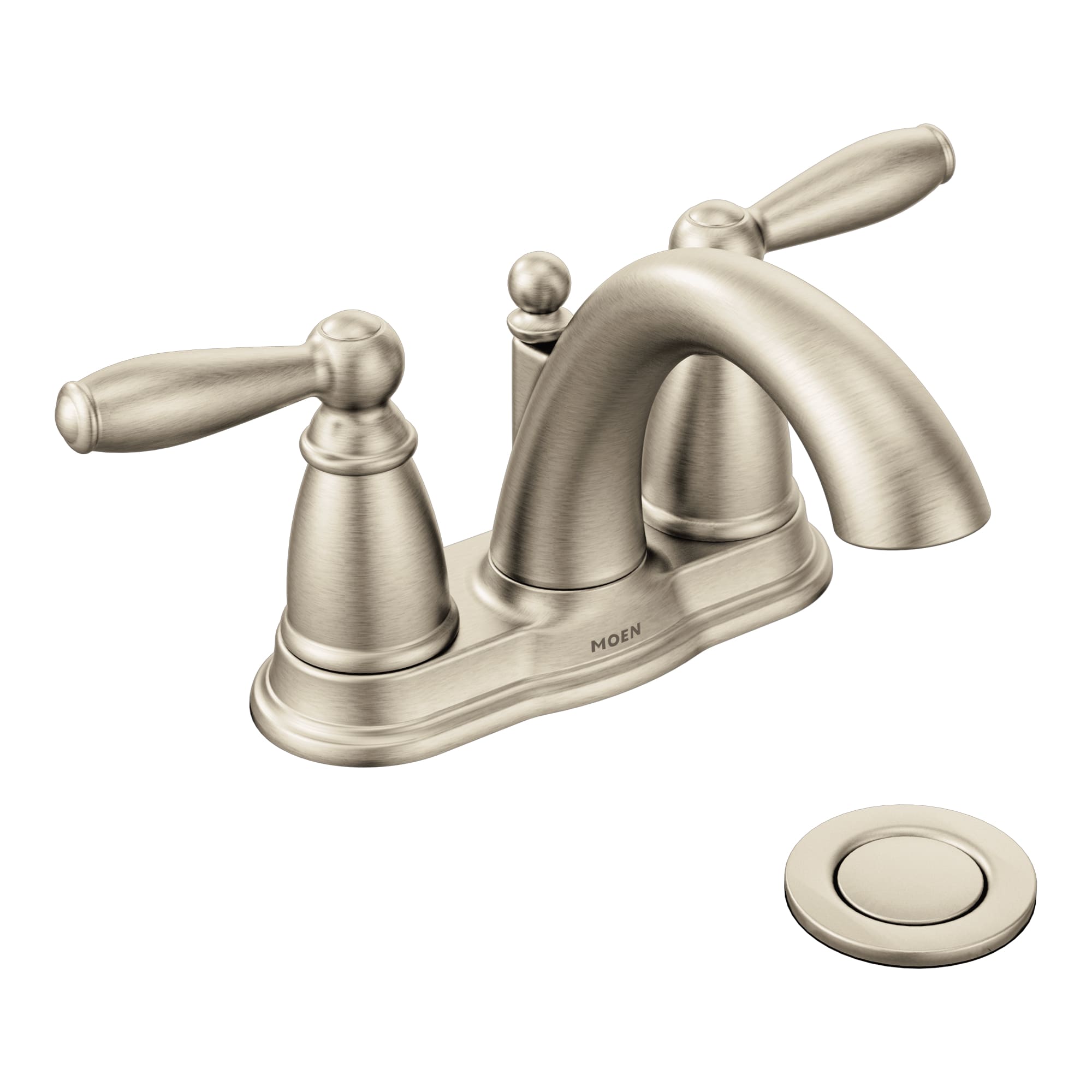 1/2" IPS 10" x 5" Metal Brushed Nickel 2-Handle High Arc Bathroom Faucet | MON6610BN